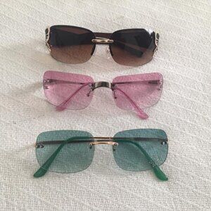 3 Pairs Urban Outfitters Y2K Inspired Sunglasses
